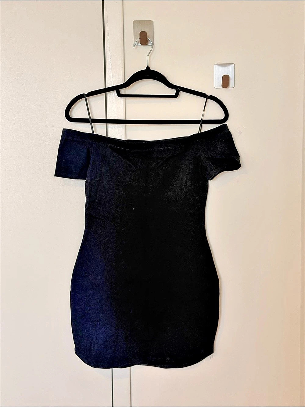 Necessary Clothing Black Off-Shoulder Mini Dress New